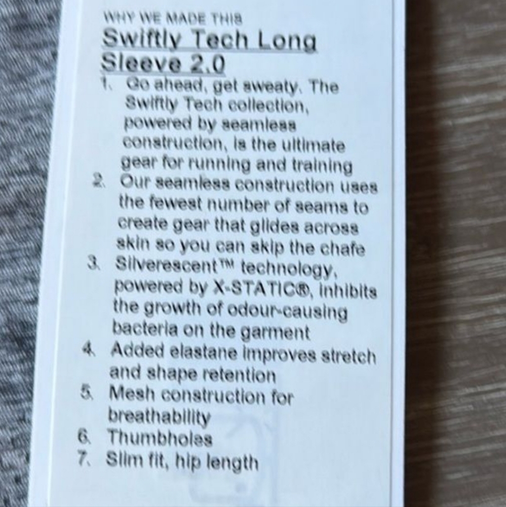 Lululemon Swiftly Tech Long-Sleeve Shirt 2.0 Soft Lilac Color Size 2 - Picture 6 of 8